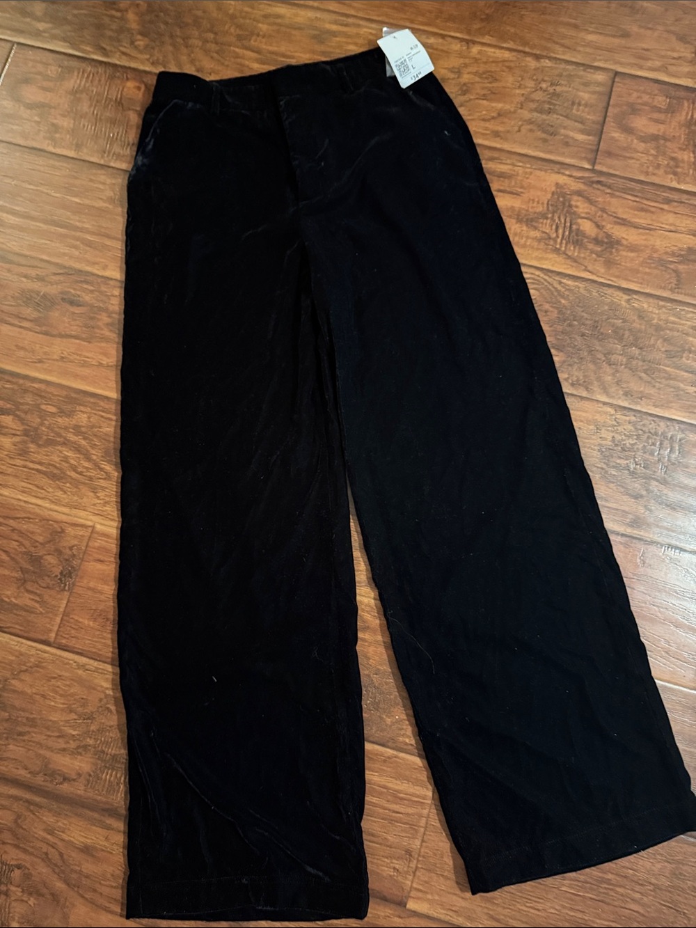 Black Velvet Wide-Leg Pants